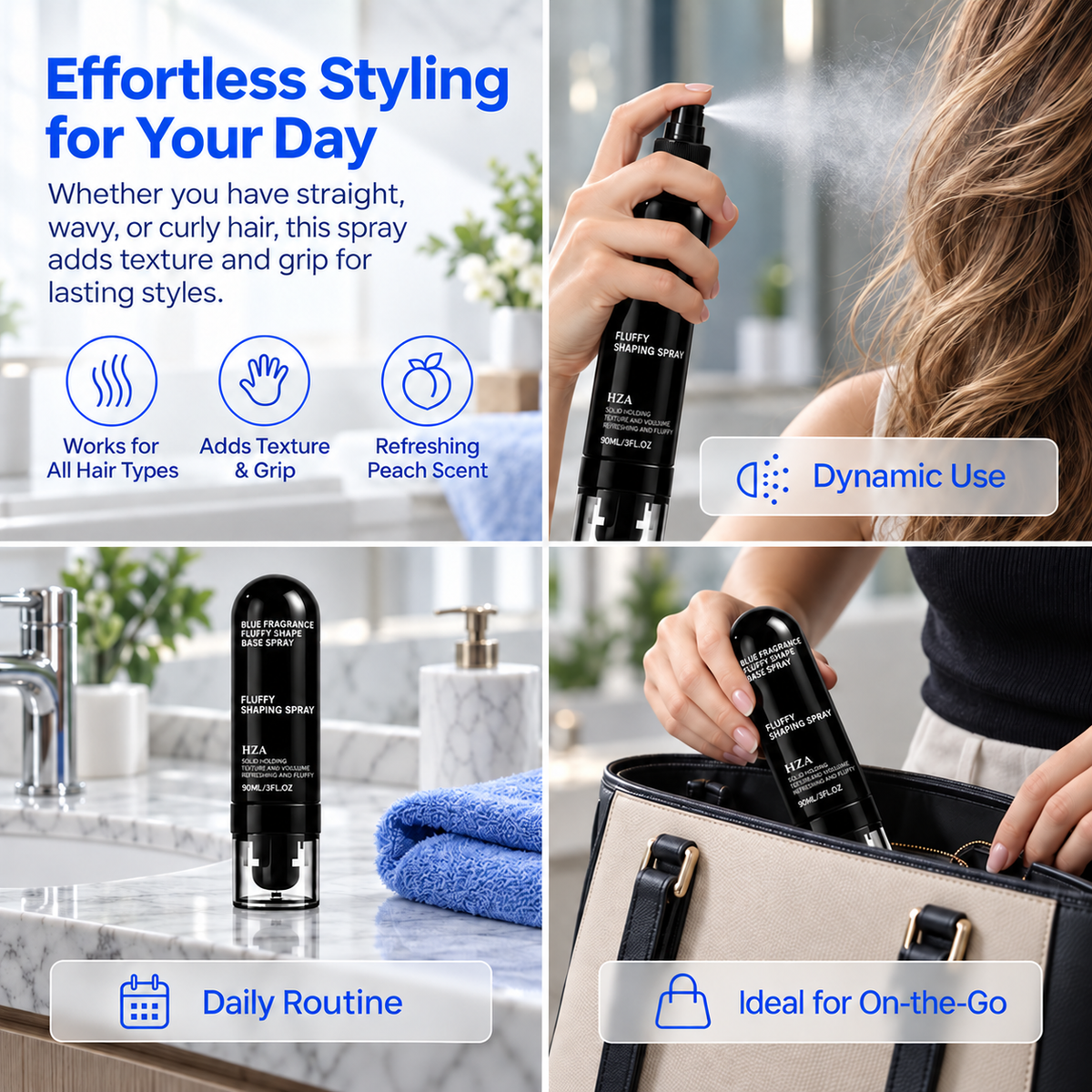Instant Hair Volume Spray – Transform Flat, Lifeless Hair Into Soft, Fluffy & Full-Looking Hair All Day