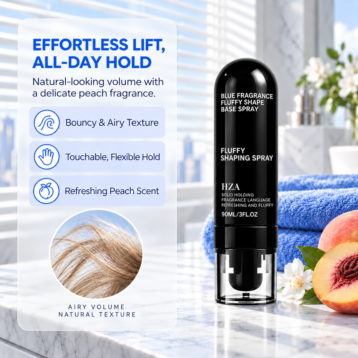 Instant Hair Volume Spray – Transform Flat, Lifeless Hair Into Soft, Fluffy & Full-Looking Hair All Day
