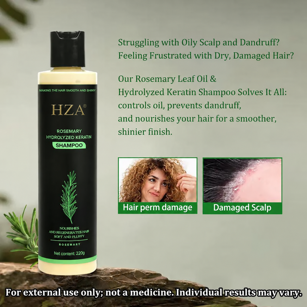 VALETEERS Rosemary Shampoo for Oily Scalp & Flakes – Smoother, Stronger-Looking Hair