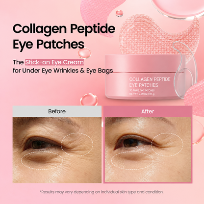 Collagen Peptide Eye & Smile Line Patches – Anti-Wrinkle Korean Skincare, 60 Count